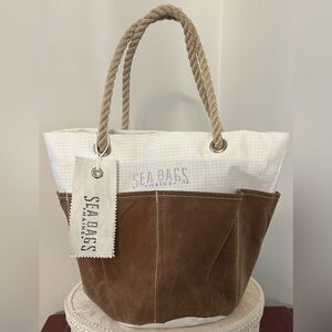 Brown and White Sea Bag